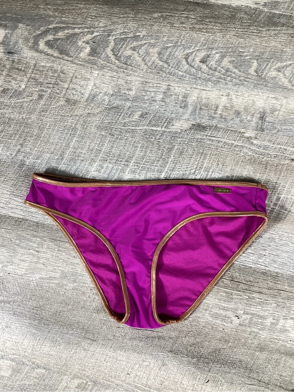 LASCANA Bikini Bottom Women’s US 10 EUR 42 Purple Metallic Trim Swim Bottoms NWT